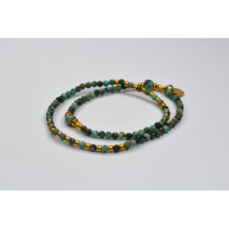 Bracelet ROSE Double Turquoise Africaine