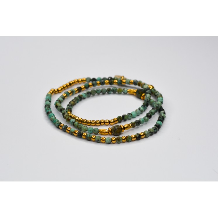 Bracelet ROSE Triple Turquoise Africaine
