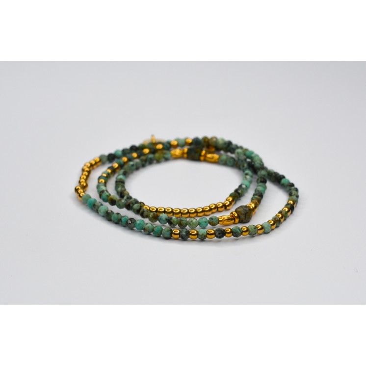 Bracelet ROSE Triple Turquoise Africaine