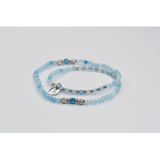Bracelet ROSE Double Aigue-Marine