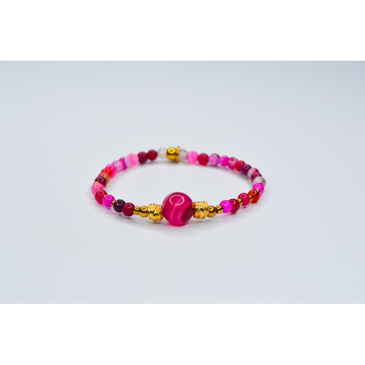 Bracelet EMY 1B Agate Fuchsia