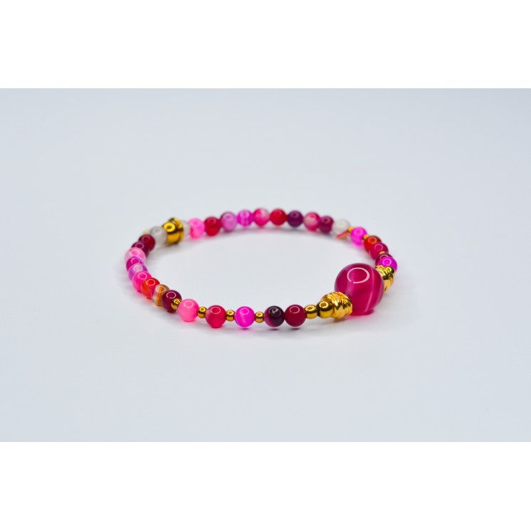 Bracelet EMY 1B Agate Fuchsia