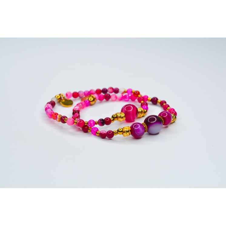 Bracelet EMY 1B Agate Fuchsia