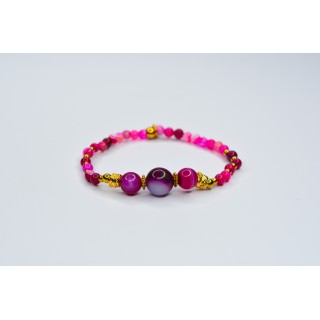 Bracelet EMY 3B Agate Fuchsia