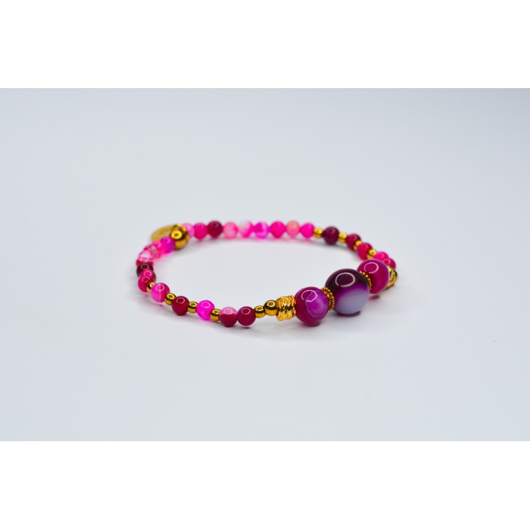 Bracelet EMY 3B Agate Fuchsia