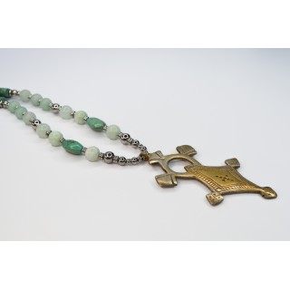 Collection Ethnique - CROIX ETHIOPIENNE ARGENT JADE