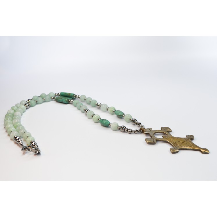 Collection Ethnique - CROIX ETHIOPIENNE ARGENT JADE