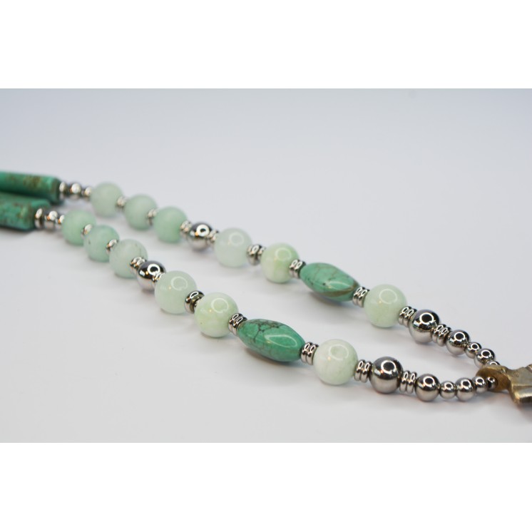 Collection Ethnique - CROIX ETHIOPIENNE ARGENT JADE