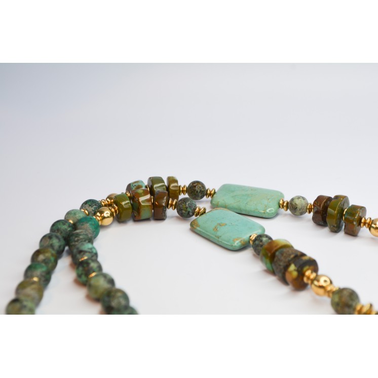 Collection Ethnique - CROIX ETHIOPIENNE TURQUOISE AFRICAINE
