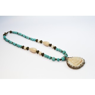 Collection Ethnique - BOUDDHA PM TURQUOISE ET HOWLITE