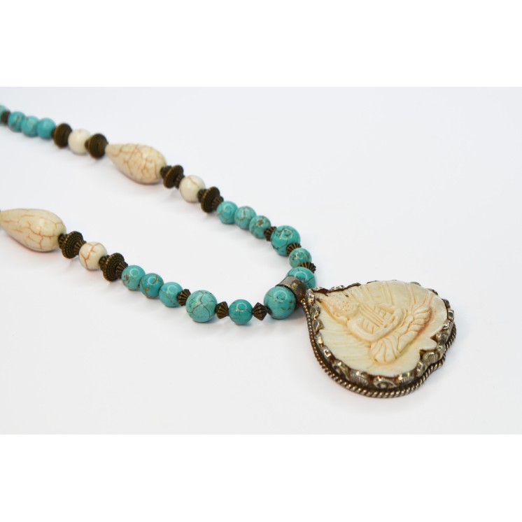 Collection Ethnique - BOUDDHA PM TURQUOISE ET HOWLITE