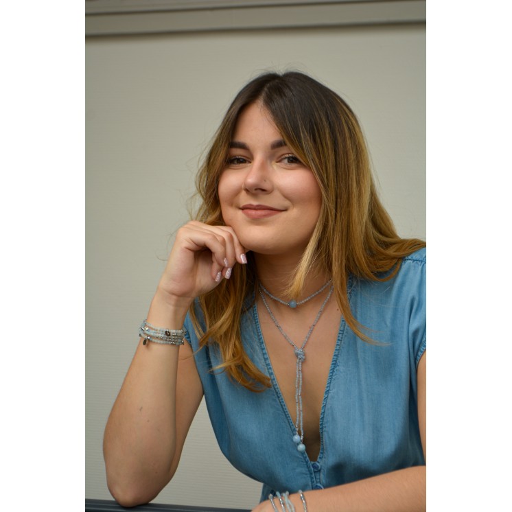 Collier LOLA Aigue-Marine à facettes