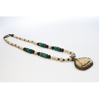 Collection Ethnique - BOUDDHA PM HOWLITE ET TURQUOISE