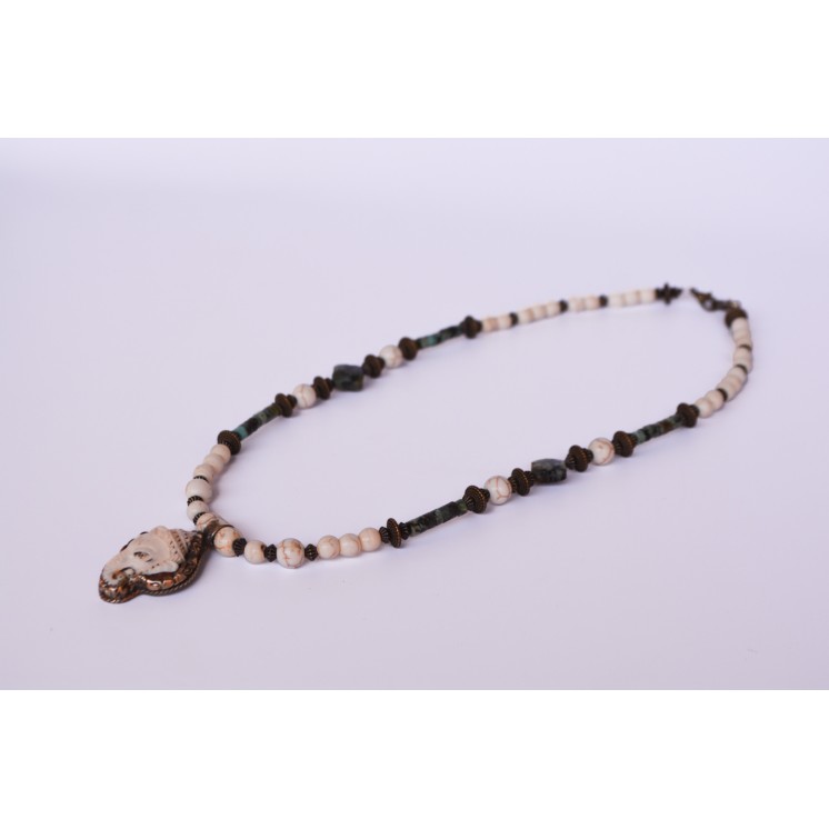 Collection Ethnique - GANESH PM HOWLITE ET TURQUOISE AFRICAINE