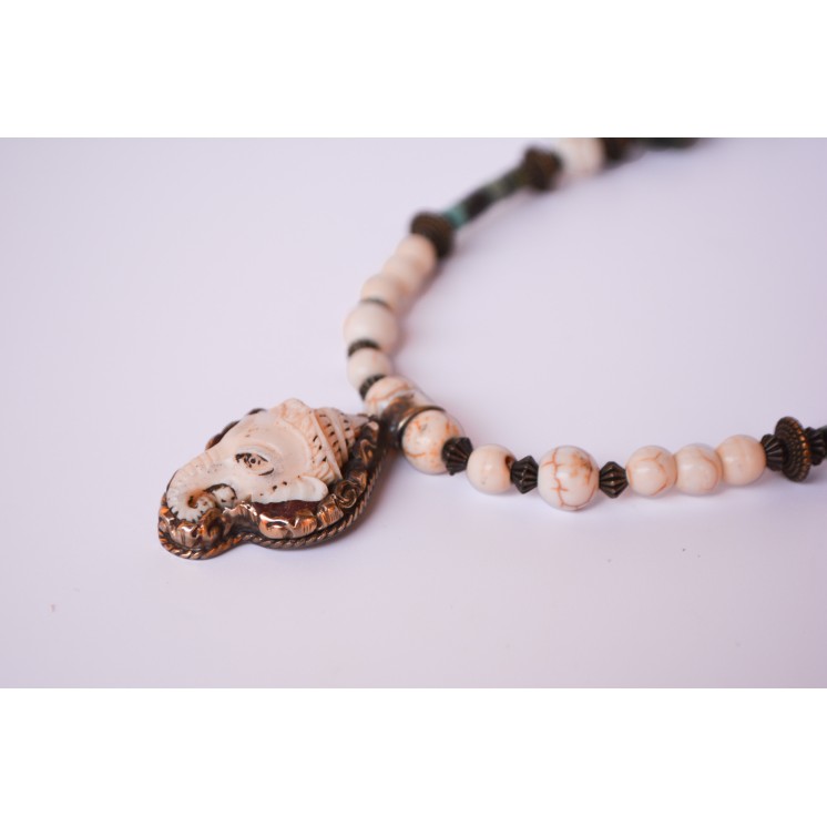 Collection Ethnique - GANESH PM HOWLITE ET TURQUOISE AFRICAINE