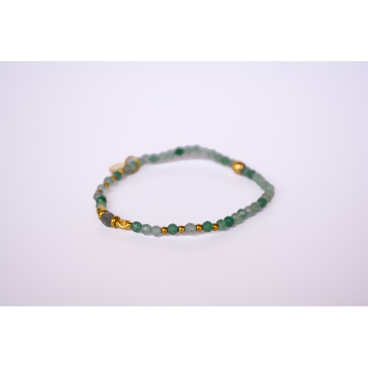 Bracelet ROSE Simple Aventurine verte à facettes