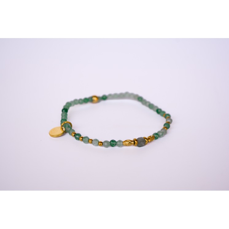 Bracelet ROSE Simple Aventurine verte à facettes