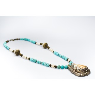 Collection Ethnique - BOUDDHA GM TURQUOISE ET HOWLITE