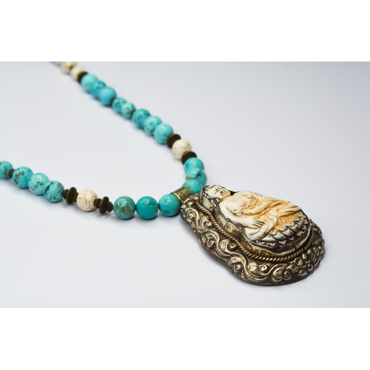 Collection Ethnique - BOUDDHA GM TURQUOISE ET HOWLITE