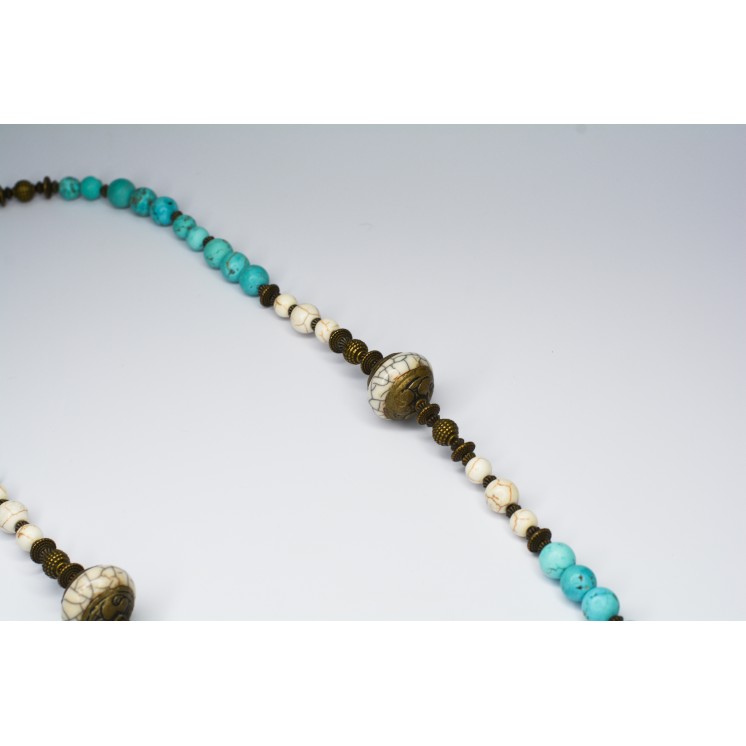 Collection Ethnique - BOUDDHA GM TURQUOISE ET HOWLITE