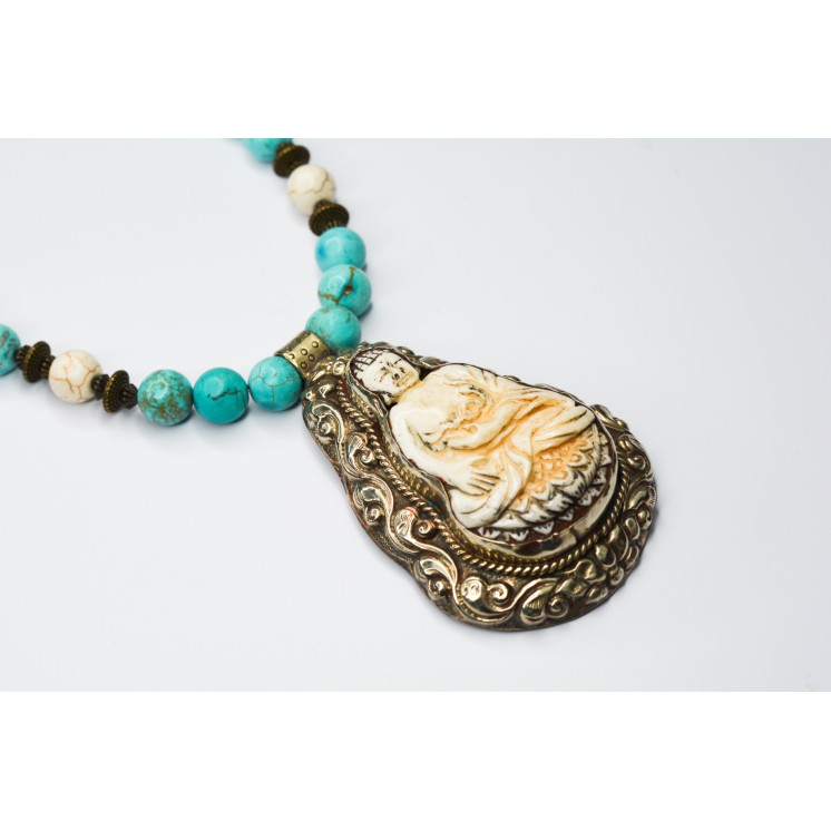 Collection Ethnique - BOUDDHA GM TURQUOISE ET HOWLITE