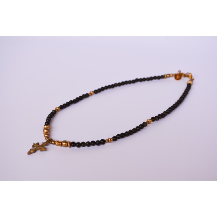 Collection Ethnique - CROIX COPTE ETHIOPIE ŒIL DE TIGRE ET ŒIL DE FAUCON