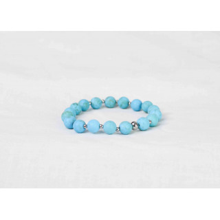 Bracelet LORI - Turquoise mate 8mm - Argent
