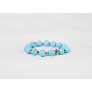 Bracelet LORI - Turquoise mate 10mm - Argent