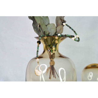 Collier LYA - Pendentif Larme en Turquoise d'Afrique et Howlite