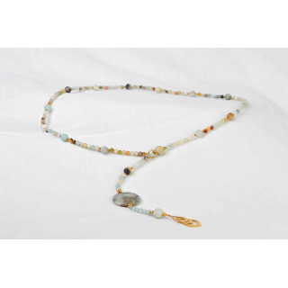 Collier LYA - Pendentif Larme en Amazonite
