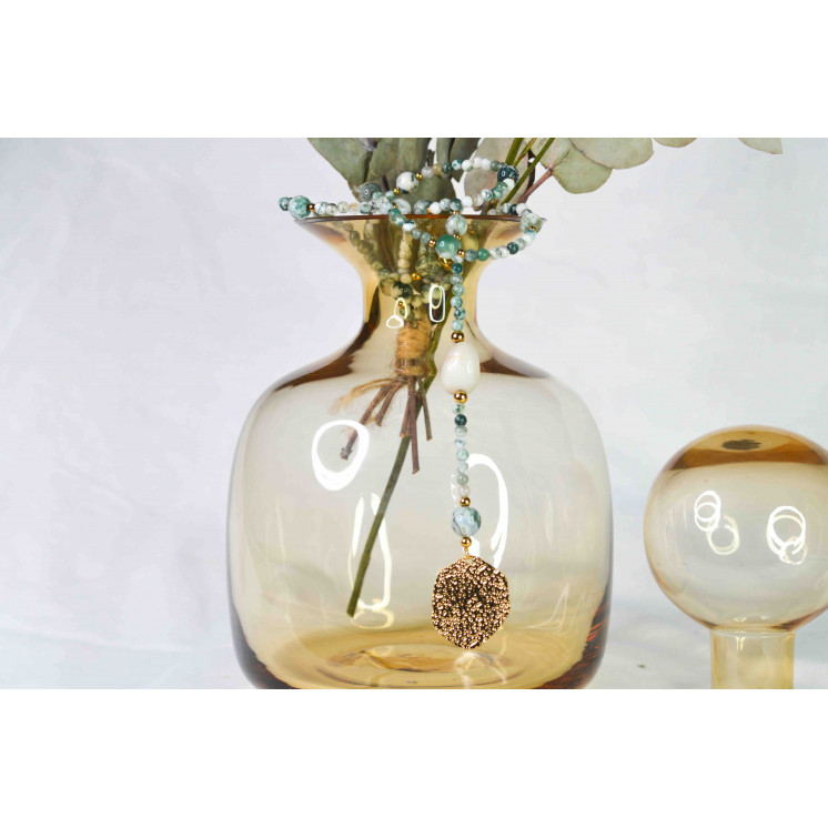 Collier LYA - Pendentif Pépite en Agate Arbre