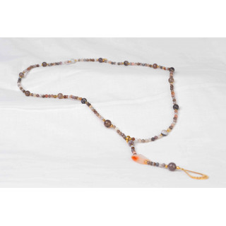 Collier LYA - Pendentif Larme en Agate Indienne