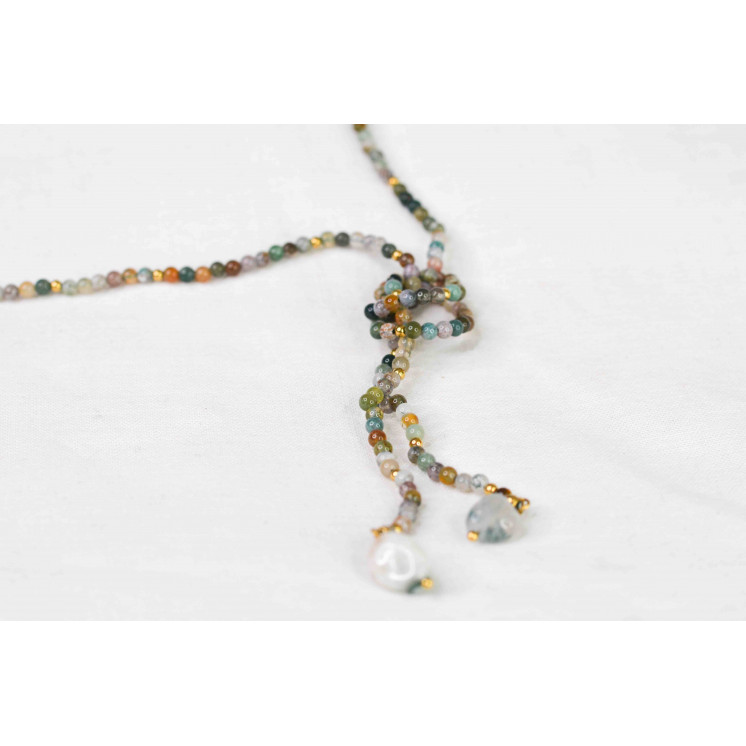 Collier LOLA - Style cravate en Agate Indienne