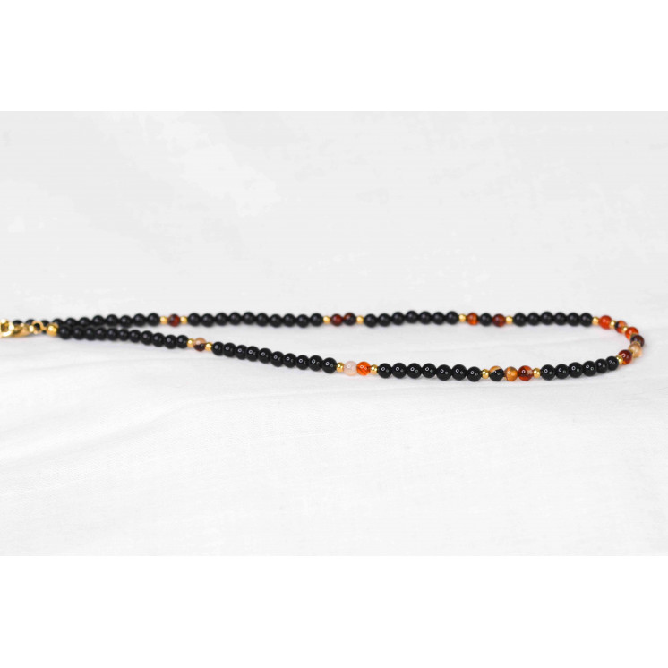 Collier LUCIE - Onyx noire et Agate Dream