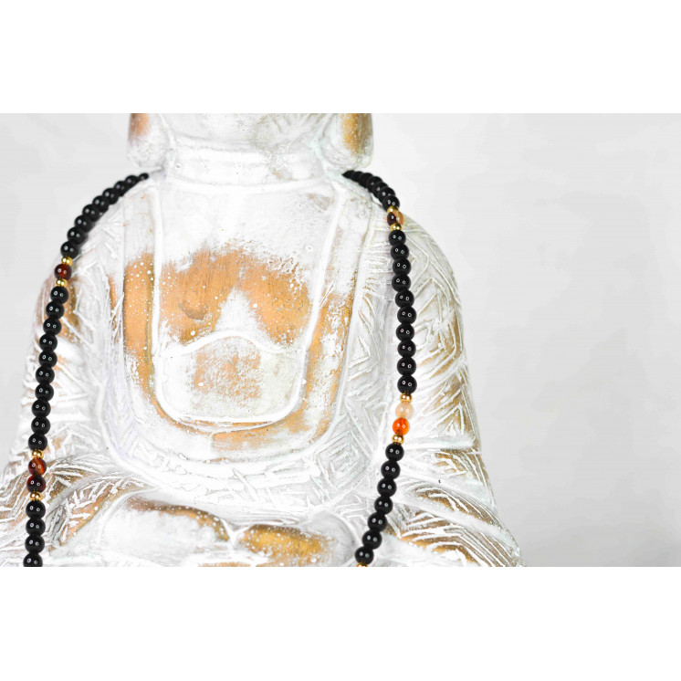 Collier LUCIE - Onyx noire et Agate Dream