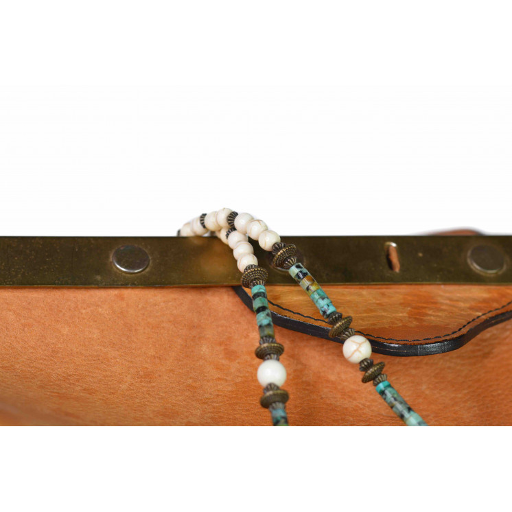 Collier Ethnique - Petit Modèle Bouddha - Howlite  Turquoise Africaine