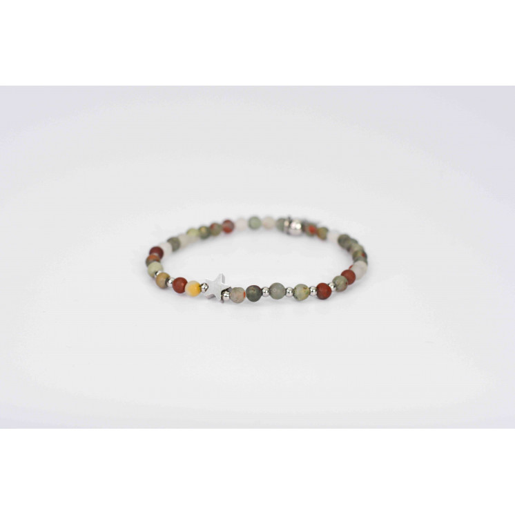 Bracelet LINA Simple - Jaspe African Blood mate Ange