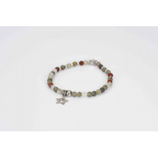 Bracelet LINA Simple - Jaspe African Blood mate Ange