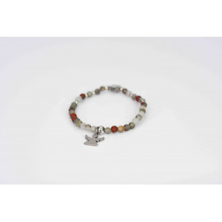 Bracelet LINA Simple - Jaspe African Blood mate Étoile