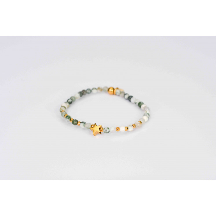 Bracelet LINA Simple - Motif Etoile en Agate Arbre