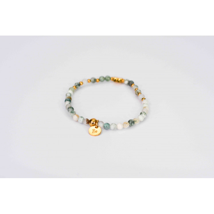 Bracelet LINA Simple - Motif Trefle en Agate Arbre