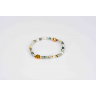Bracelet LINA Simple - Motif Trefle en Agate Arbre