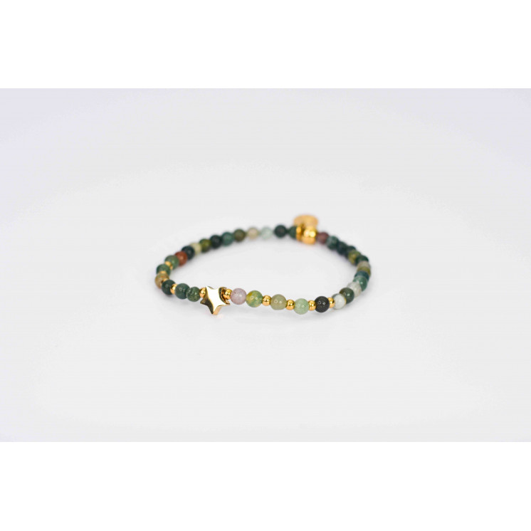 Bracelet LINA Simple - Motif Trèfle en Agate Indienne