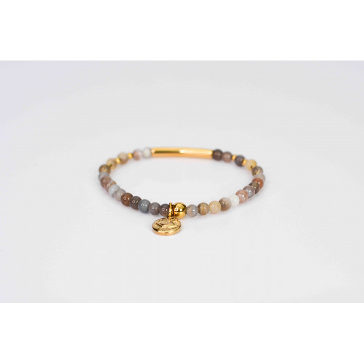 Bracelet LINA Simple - Motif : tube - Agate Botswana