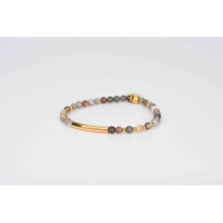 Bracelet LINA Simple - Motif : tube - Agate Botswana