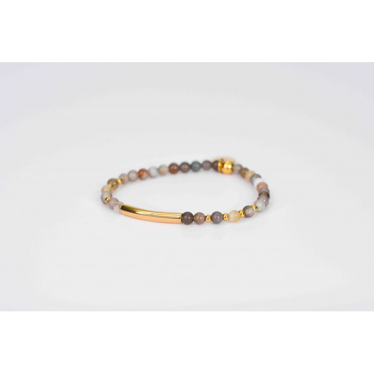 Bracelet LINA Simple - Motif : tube - Agate Botswana