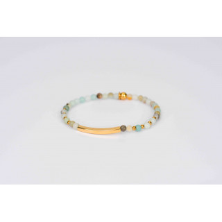Bracelet LINA Simple - Motif Tube en Amazonite
