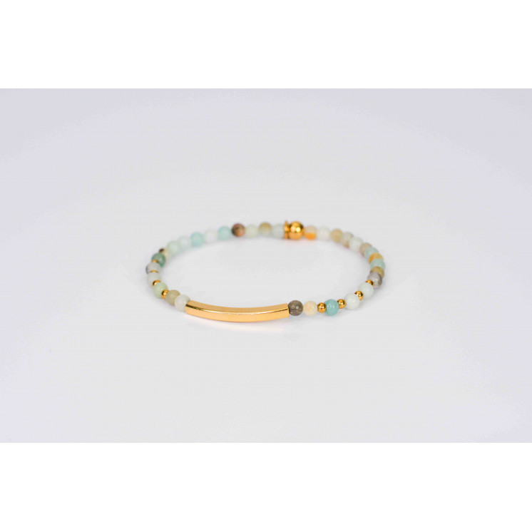 Bracelet LINA Simple - Motif Tube en Amazonite