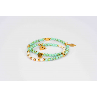 Bracelet LINA Double -  Éléphant cactus  Howlite