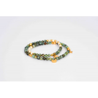 Bracelet LINA Double  Motif Etoile  Lune  Turquoise d'Afrique  Howlite
